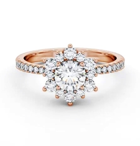 Cluster Diamond Halo Style Ring 18K Rose Gold CL54_RG_THUMB1