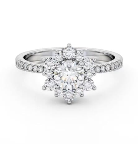 Cluster Diamond Halo Style Ring 18K White Gold CL54_WG_THUMB2 