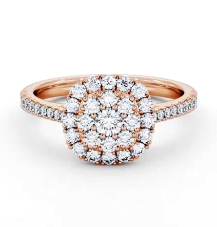 Cluster Style Round Diamond Cushion Design Ring 9K Rose Gold CL55_RG_THUMB1
