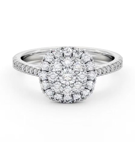 Cluster Style Round Diamond Ring Platinum CL55_WG_THUMB1