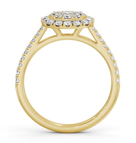 Cluster Style Round Diamond Cushion Design Ring 18K Yellow Gold CL55_YG_THUMB1 