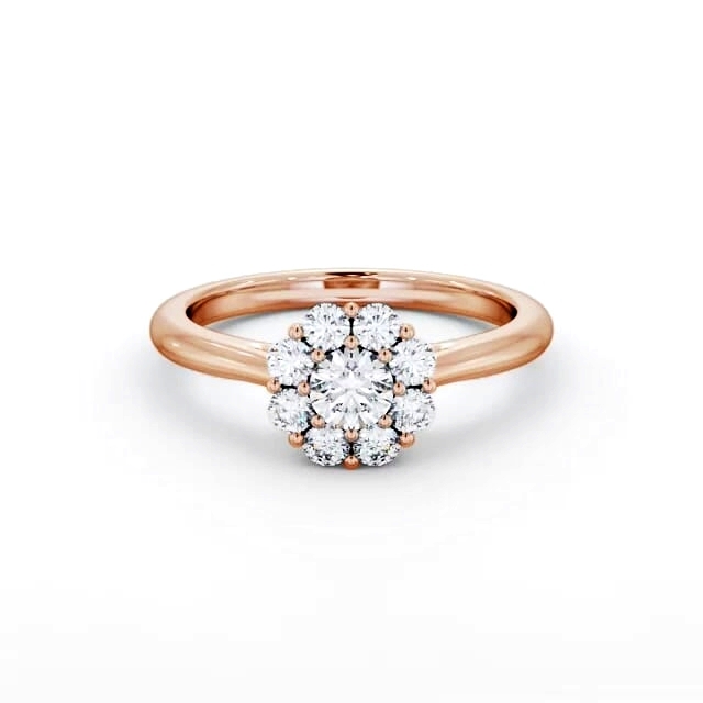 Cluster Diamond Ring 18K Rose Gold - Malika CL56_RG_HAND