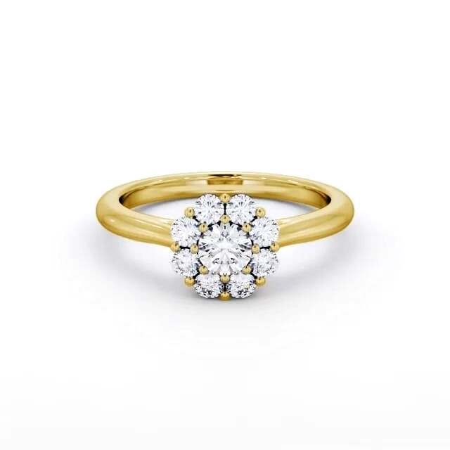 Cluster Diamond Ring 18K Yellow Gold - Malika CL56_YG_HAND