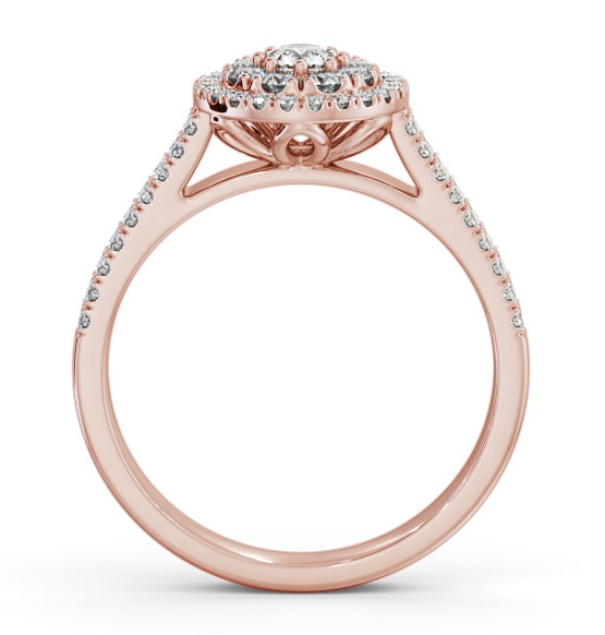 Cluster Style Round Diamond Pear Design Ring 18K Rose Gold CL57_RG_THUMB1 