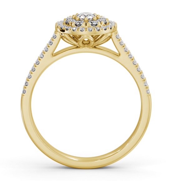 Cluster Style Round Diamond Pear Design Ring 9K Yellow Gold CL57_YG_THUMB1 