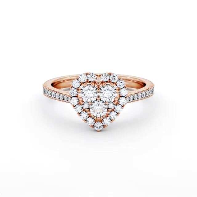 Cluster Style Round Diamond Ring 18K Rose Gold - Stella CL58_RG_HAND