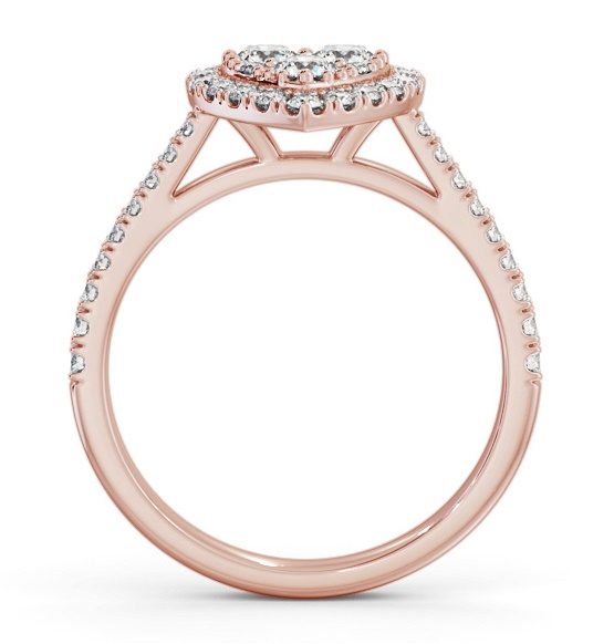 Cluster Style Round Diamond Heart Design Ring 18K Rose Gold CL58_RG_THUMB1 