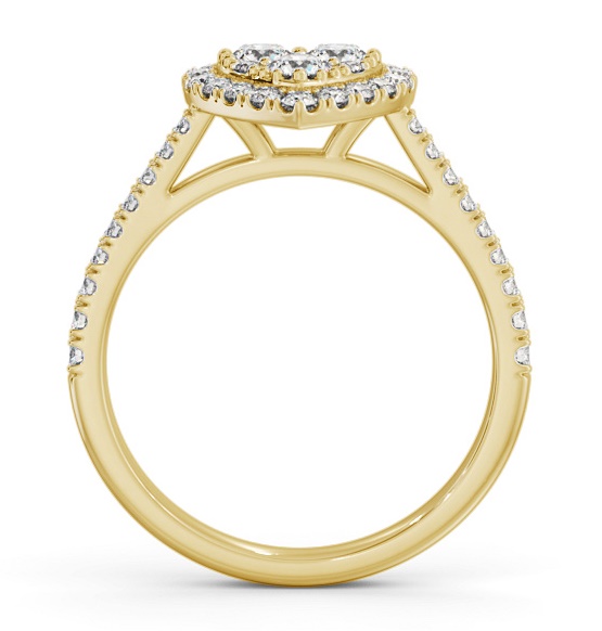 Cluster Style Round Diamond Heart Design Ring 9K Yellow Gold CL58_YG_THUMB1 