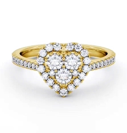 Cluster Style Round Diamond Heart Design Ring 9K Yellow Gold CL58_YG_THUMB1