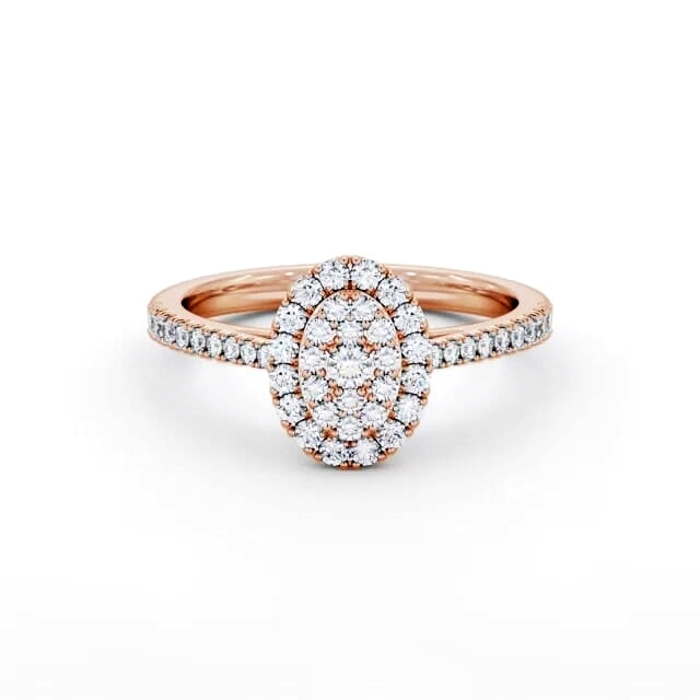 Cluster Style Round Diamond Ring 18K Rose Gold - Tamia CL59_RG_HAND