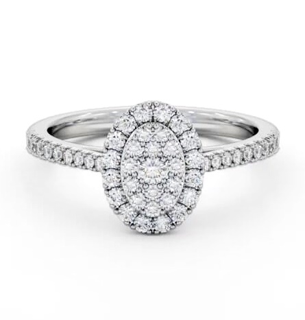 Cluster Style Round Diamond Ring Platinum CL59_WG_THUMB1