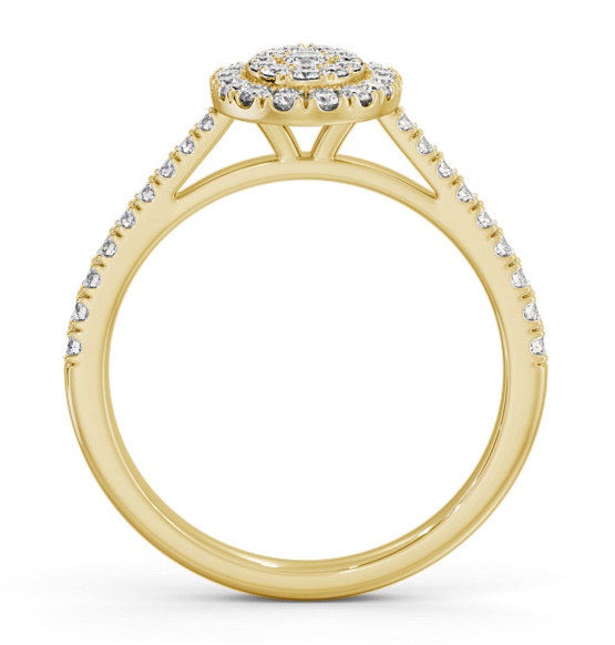Cluster Style Round Diamond Oval Design Ring 18K Yellow Gold CL59_YG_THUMB1 