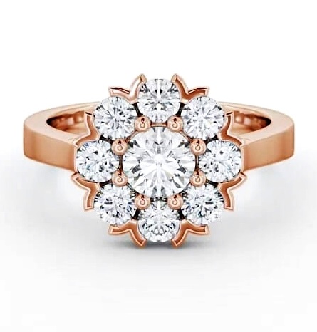 Cluster Diamond Halo Style Ring 9K Rose Gold CL5_RG_THUMB1
