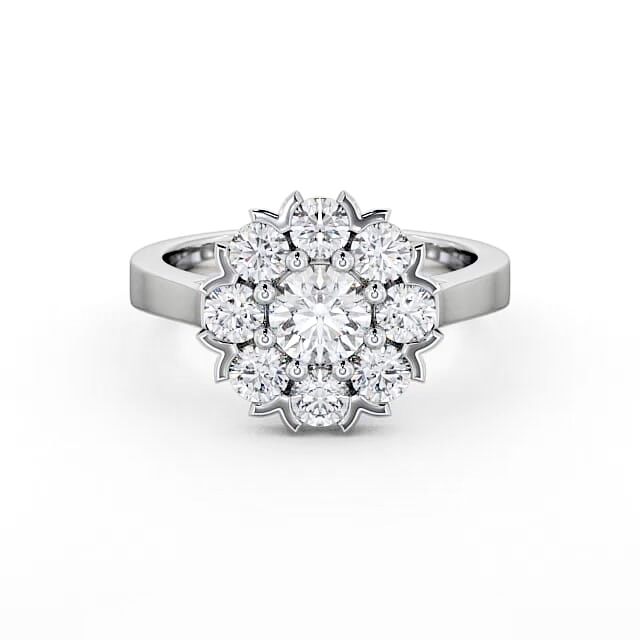 Cluster Diamond Ring 18K White Gold - Adison CL5_WG_HAND