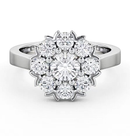 Cluster Diamond Halo Style Ring Platinum CL5_WG_THUMB1
