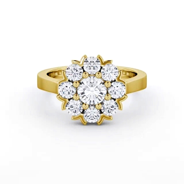 Cluster Diamond Ring 18K Yellow Gold - Adison CL5_YG_HAND