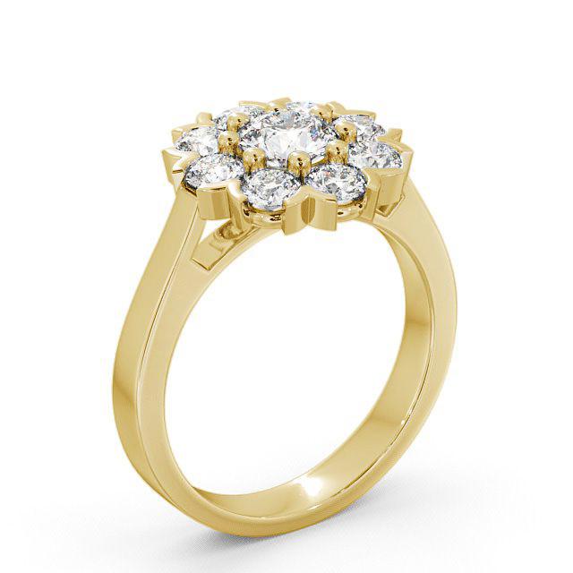Cluster Diamond Ring 9K Yellow Gold - Adison CL5_YG_HAND