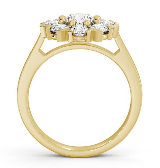 Cluster Diamond Halo Style Ring 18K Yellow Gold CL5_YG_THUMB1