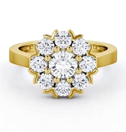 Cluster Diamond Halo Style Ring 9K Yellow Gold CL5_YG_THUMB1