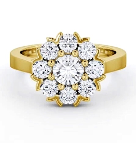 Cluster Diamond Halo Style Ring 9K Yellow Gold CL5_YG_THUMB2 