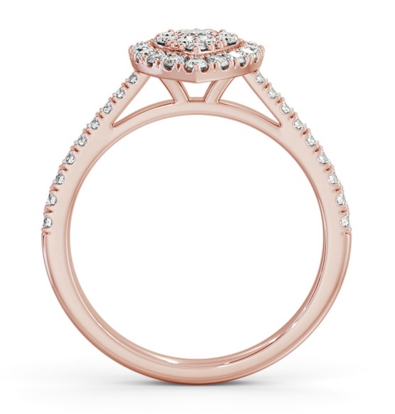 Cluster Style Round Diamond Pear Design Ring 18K Rose Gold CL60_RG_THUMB1 