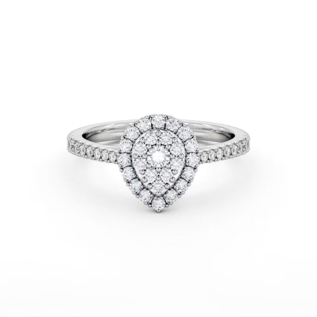 Cluster Style Round Diamond Ring 18K White Gold - Kayloni CL60_WG_HAND
