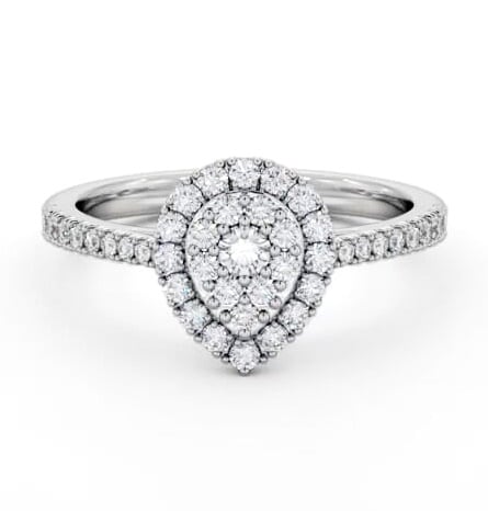 Cluster Style Round Diamond Ring Platinum CL60_WG_THUMB2 