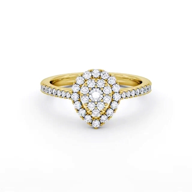 Cluster Style Round Diamond Ring 18K Yellow Gold - Kayloni CL60_YG_HAND