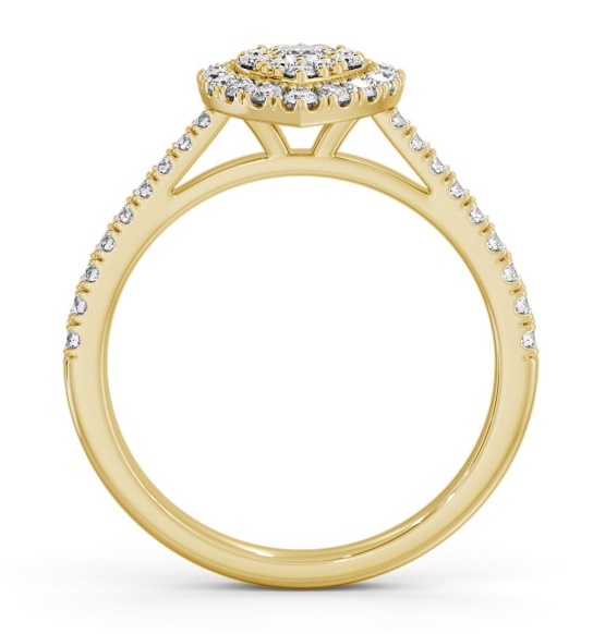 Cluster Style Round Diamond Pear Design Ring 18K Yellow Gold CL60_YG_THUMB1 