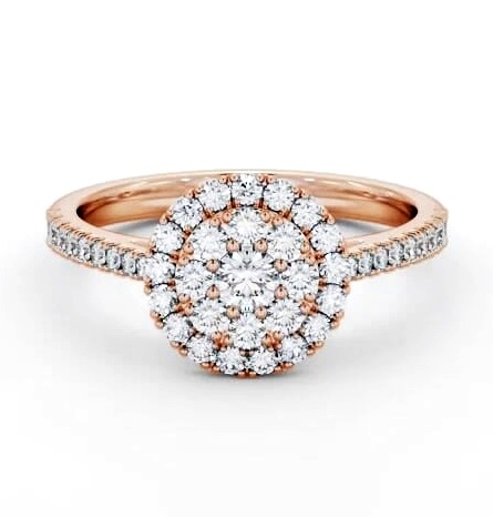 Cluster Style Round Diamond Ring 18K Rose Gold CL61_RG_THUMB1