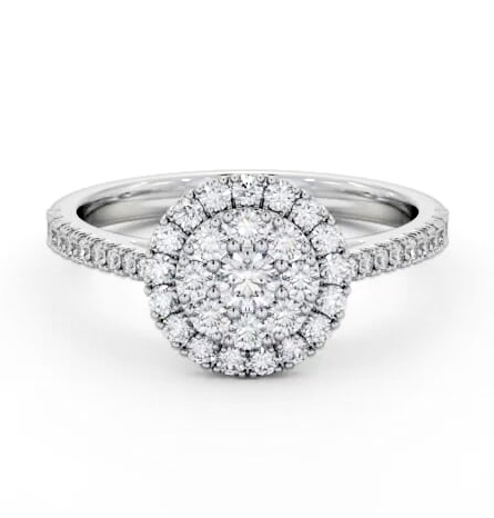 Cluster Style Round Diamond Ring 18K White Gold CL61_WG_THUMB1
