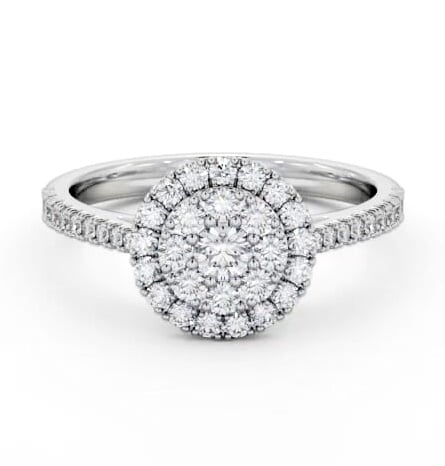 Cluster Style Round Diamond Ring 9K White Gold CL61_WG_THUMB2 