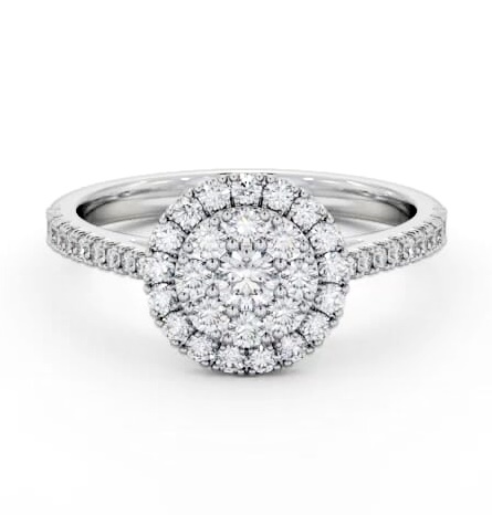 Cluster Style Round Diamond Ring 18K White Gold CL61_WG_THUMB2 