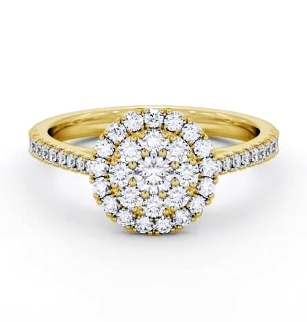 Cluster Style Round Diamond Ring 18K Yellow Gold CL61_YG_THUMB1