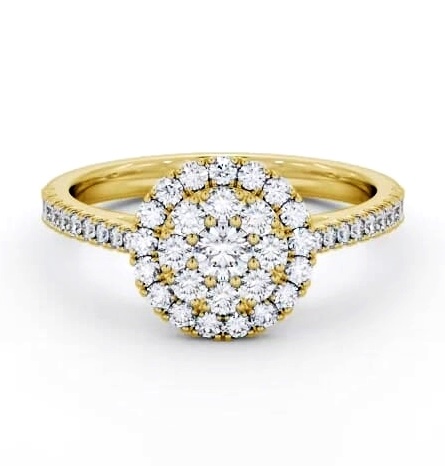 Cluster Style Round Diamond Ring 18K Yellow Gold CL61_YG_THUMB2 