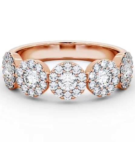 Cluster Style 0.90ct Round Diamond Ring 18K Rose Gold CL62_RG_THUMB2 