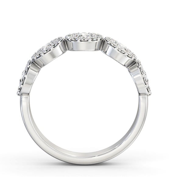 Cluster Style 0.90ct Round Diamond Ring 18K White Gold CL62_WG_THUMB1 