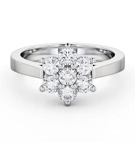 Cluster Diamond Classic Style Ring 9K White Gold CL6_WG_THUMB2 