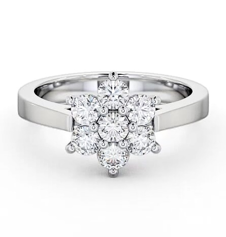 Cluster Diamond Classic Style Ring 18K White Gold CL6_WG_THUMB1