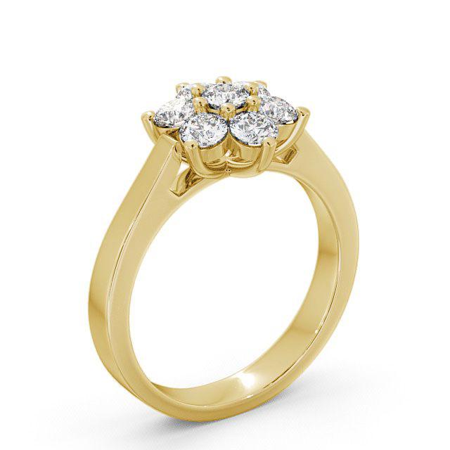 Cluster Diamond Ring 18K Yellow Gold - Maya CL6_YG_HAND