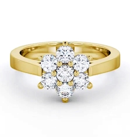 Cluster Diamond Classic Style Ring 18K Yellow Gold CL6_YG_THUMB1