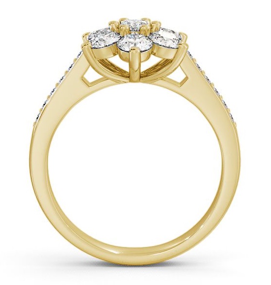 Cluster Floral Style Diamond Ring 18K Yellow Gold with Channel Set Side Stones CL6S_YG_THUMB1.jpg