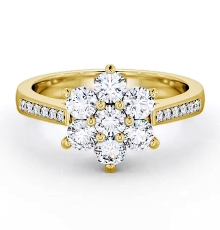 Cluster Floral Style Diamond Ring 18K Yellow Gold with Channel CL6S_YG_THUMB1.jpg