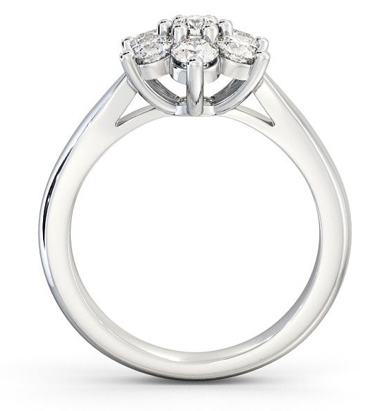 Cluster Diamond Floral Design Ring 9K White Gold CL7_WG_THUMB1