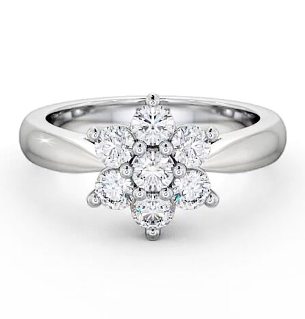 Cluster Diamond Floral Design Ring 18K White Gold CL7_WG_THUMB1