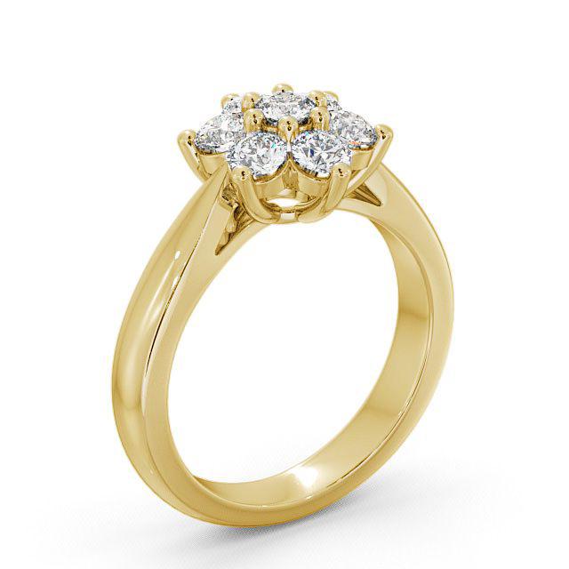 Cluster Diamond Ring 18K Yellow Gold - Annabel CL7_YG_HAND