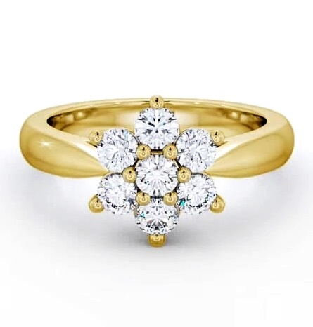 Cluster Diamond Floral Design Ring 18K Yellow Gold CL7_YG_THUMB1
