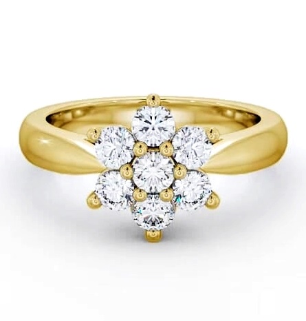 Cluster Diamond Floral Design Ring 18K Yellow Gold CL7_YG_THUMB2 