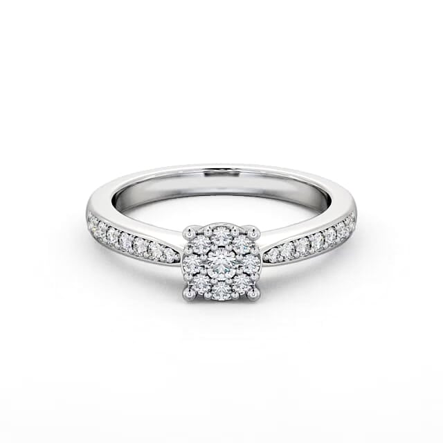 Cluster Diamond Ring 18K White Gold - Brienna CL8_WG_HAND
