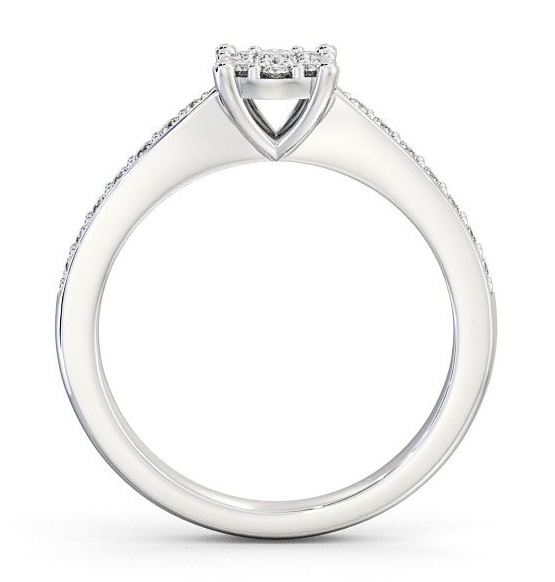 Cluster Diamond Illusion Design Ring 18K White Gold CL8_WG_THUMB1